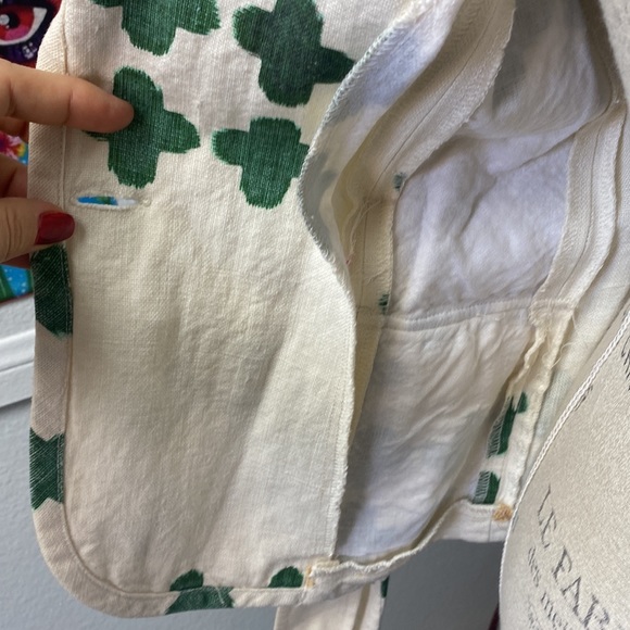 Summer Blazer with a belt white green Size S Linen St. Patric Lucky Jacket - Picture 7 of 15